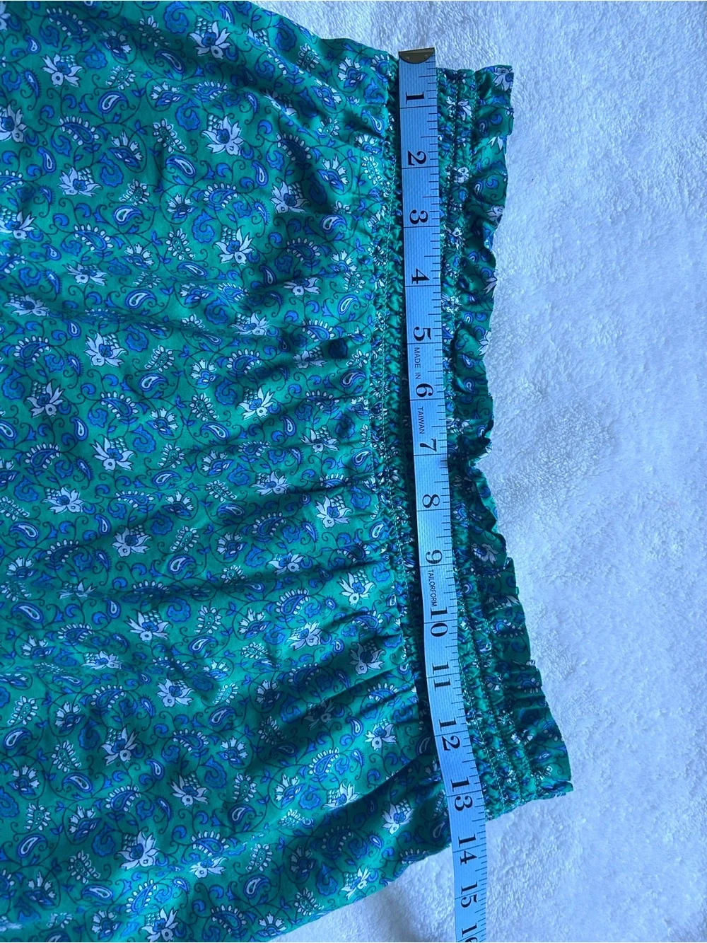 J. Crew Green Floral Tiered Smocked Waist Ruffled Hem Elastic Waist Skirt